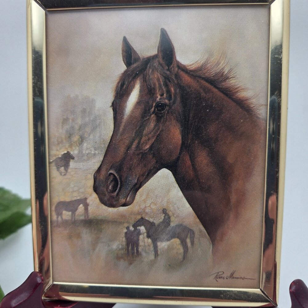 Vintage Small Ruane Manning Framed Print Horse 5x4